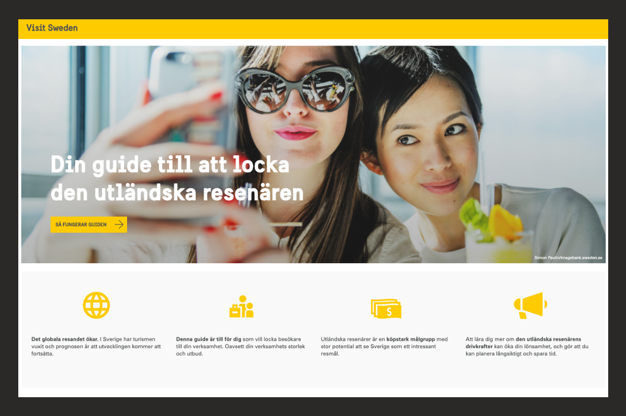 Digital guide för Visit Sweden startsida