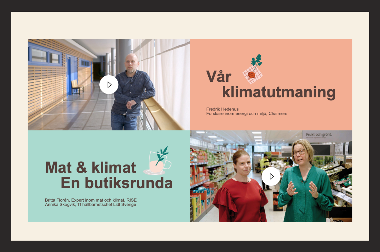 Klimatsmart mat innehåll i webbutbildningen