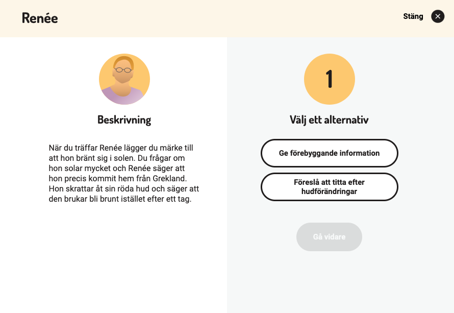 Patientfall i webbutbildning om hudcancer