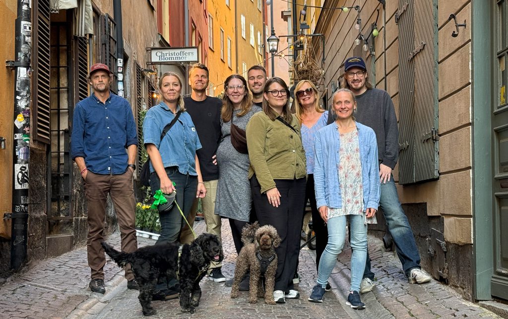 Learnways-teamet-2026 Learnways teamet och kontorshundarna i Gamla Stan